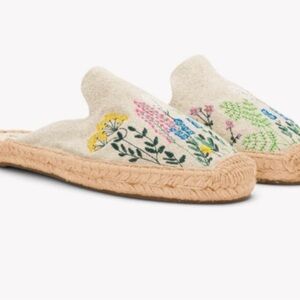 Soludos Floral Embroidered Espadrille Mules- Size 6.5